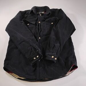 Northcrest Men's Medium Black Corduroy Lined Button Up Jacket